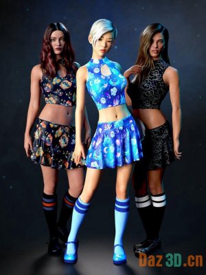 dForce Sugar Rush Outfit – Goth Candy Textures-装备哥特糖果纹理