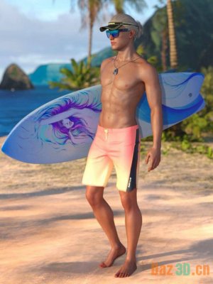 Chasing Summer Accessories and Poses for Genesis 8.1 Males-追逐夏季配件和创世纪81男性的姿势