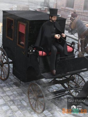 Horse-Drawn Carriage for Daz Horse 2-用于马2的马车
