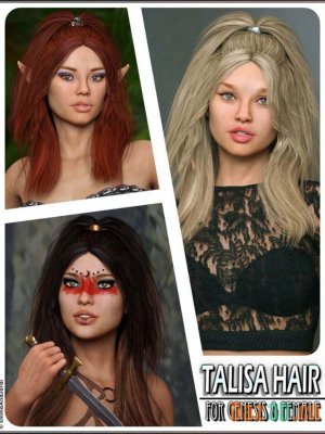 Talisa Hair for Genesis 8 Female(s)-创世纪8女性的塔丽莎头发