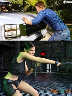 Z Pushing and Pulling Utility Pose Collection for Genesis 8 and 8.1-推拉实用姿势集合，适用于8和81