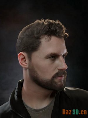 Zenty Cool Hairstyle and Scruffy Beard for Genesis 8 and 8.1 Males-很酷的发型和邋遢的胡子为创世纪8和81男性