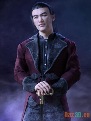 dForce Victorian Vampire Outfit for Genesis 8 and 8.1 Males-为创世纪8和81男性设计的维多利亚吸血鬼装备