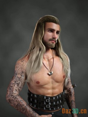 Antonio dForce Long Hair and Beard for Genesis 8 and 8.1 Male and Genesis 9-《创世纪》第8章和第81章男性以及《创世纪》第9章的长发和胡须