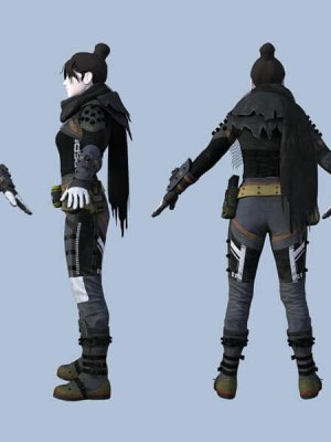 Apex Legends Wraith Outfit For Genesis 8 Female-顶点传说：创世纪8女性的幽灵装备