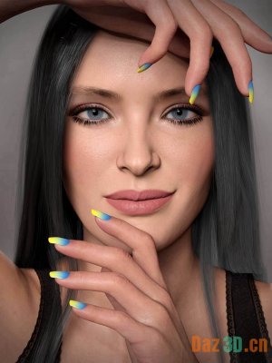 Blue Sky Nails for Genesis 8 and 8.1 Female-创世记8和81女性的蓝天指甲