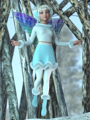 Pixie Winter Outfit for Genesis 9-《创世纪9》的小精灵冬装