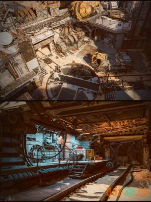 Sci-Fi Rusty Railyard-科幻生锈的铁路站场