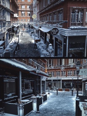 Snowy London Street-下雪的伦敦街