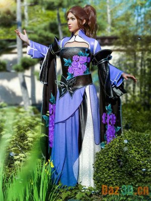dForce Chinese Hanfu Outfit for Genesis 8 and 8.1 Females-《创世纪8》和《创世纪81》女性的中国汉服