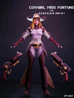 Cowgirl Miss Fortune For Genesis 8 And 8.1 Female-女牛仔的财富小姐为创世纪8和81女性