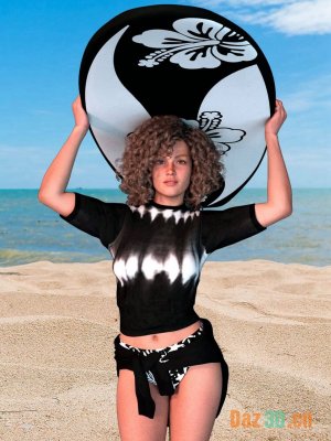 X Fashion Surfer Outfit for Genesis 9-创世纪9的时尚冲浪者装备