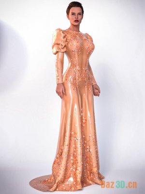 dForce Mermaid Dress Outfit for Genesis 9-《创世纪9》的美人鱼礼服套装