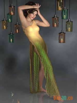 dForce Scarlett Nightgown for Genesis 8 Female(s)-为创世纪8女性设计的睡衣