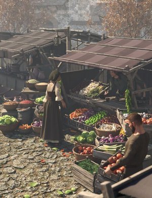 Medieval Roadside Merchant Stalls-中世纪路边小摊