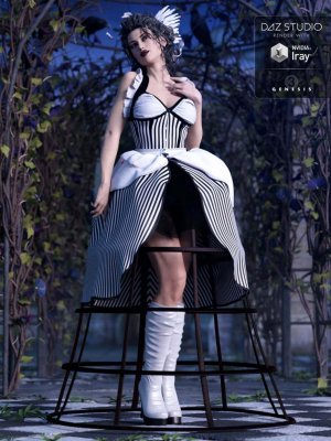 Caged Belle Outfit for Genesis 3 Female(s) + Textures-笼中美女装备为创世纪3女性纹理