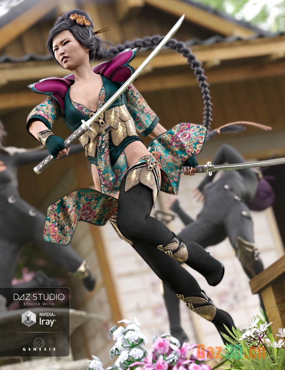 Lotus Maiden Outfit for Genesis 3 Female(s) + Textures-莲花少女装备创世纪3女性（S）+纹理