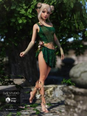 Mischievous Fairy Outfit for Genesis 3 Female(s) + Textures-淘气的仙女装为创世纪3女性（）纹理