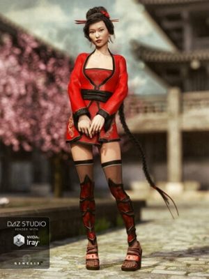 Red Lilies Outfit for Genesis 3 Female(s) & Textures-红色百合为创世纪3女性纹理装备