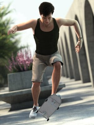 Skate Away Poses for Genesis 9 and BW Skateboard 06-《创世纪9》和《滑板06》的溜冰姿势