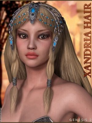 Xandria Hair For Genesis 2 Female(s)-创世纪2女性的毛发
