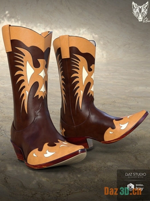ZK Country Boots for Genesis 3 and 8 Male(s)-《创世纪3》和《创世纪8》男款乡村靴