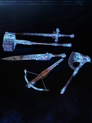 BW Frozen Ice Weapons Set for Genesis 8 and 8.1-《创世纪8》和《创世纪81》的冰冻武器套装