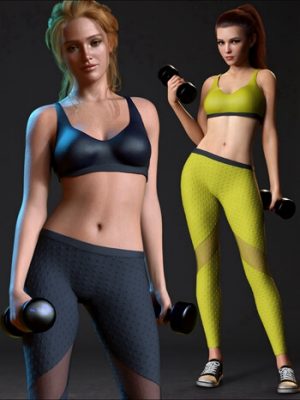 Keep Fit Outfit Set for Genesis 8, 8.1, and 9-创世记8、81和9的健身套装
