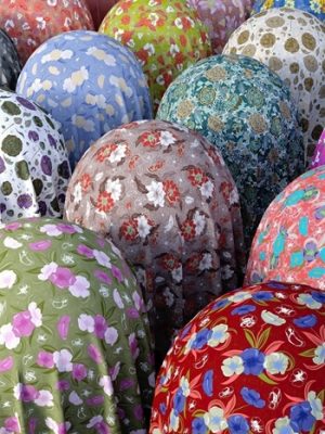 Summer Floral Fabric Iray Shaders-夏季花卉织物明暗器