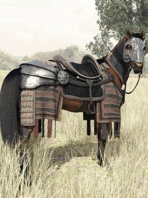 dForce Mongolian Style Horse Armor for Daz Horse 3-蒙古风格的马盔甲为马3