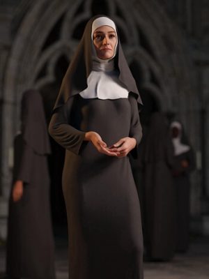 dForce Nun Outfit for Genesis 9-《创世纪9》的修女装备