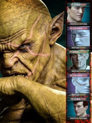 FPE HD Face Scars Severe for Genesis 9-面部疤痕严重创世纪9