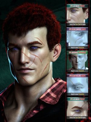 FPE HD Face Scars for Genesis 9-创世纪9的面部疤痕