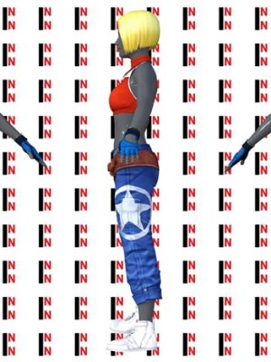 KOF Mary Blue Character & Outfit for Genesis 8 Female-《创世纪8》女性的角色和装备