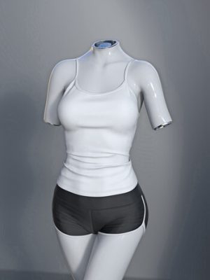 dForce SU Shorts Vest Suit for Genesis 9, 8.1, and 8 Female-短裤背心套装，适用于创世纪9，81和8女性