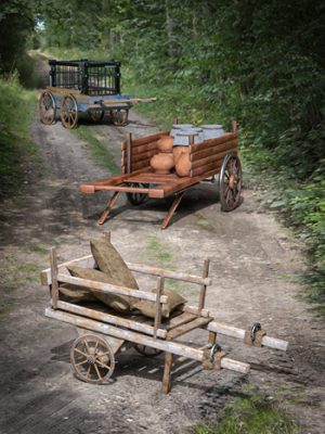 BW Medieval Transport Wagons Set 01 & 02-BW中世纪运输货车套装01&02