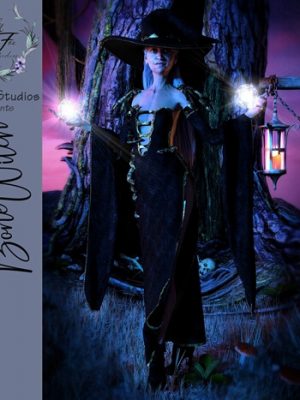 LFS dForce Bone Witch Outfit for Genesis 8 Female-创世纪8女性的骨巫师装