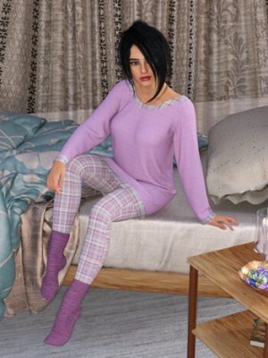 dForce Gianna Pajama Set for Genesis 9-《创世纪9》的睡衣套装
