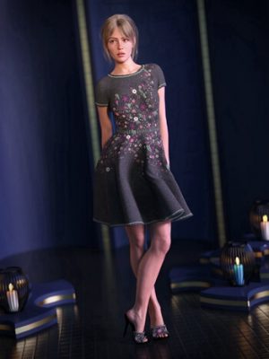 dForce Marceline Dress for Genesis 9-《创世纪9》中的礼服