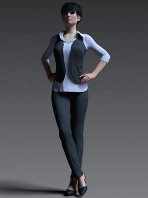 dForce Working Girl Outfit for Genesis 8 Female(s)-《创世纪8》女性的工作女孩服装