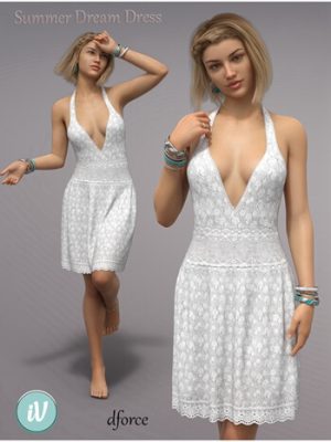 dForce iV Summer Dream Dress for Genesis 8 Female(s)-《创世纪8》女性的夏梦连衣裙