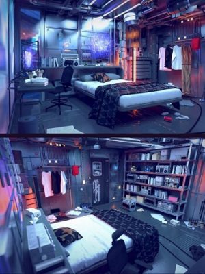 Cyberpunk Condo Bedroom-赛博朋克公寓卧室