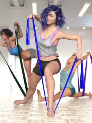 Resistance Band Poses and Props for Genesis 8 and Genesis 8.1 Female-世纪8和81雌性的抗性带姿态和支撑