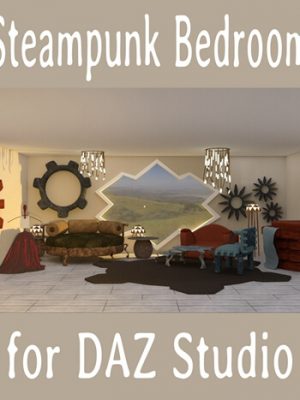 Steampunk Bedroom for DAZ Studio-为工作室准备的蒸汽朋克卧室