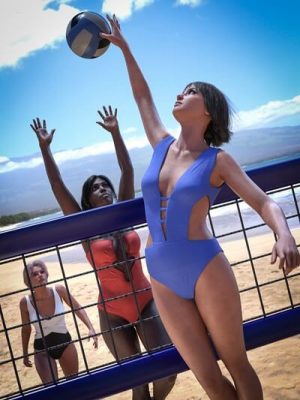 BW Beach Bodysuit Outfits 02 for Genesis 9, 8.1, and 8 Female-海滩紧身衣服装02为创世纪981，和8女性
