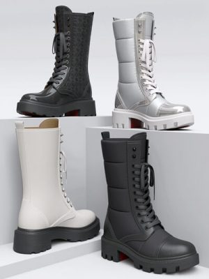 HL High Boots for Genesis 8, 8.1 Female and Genesis 9-高筒靴为创世纪881女性和创世纪9
