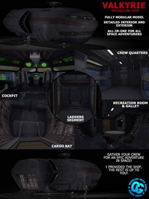 Spaceship with detailed interior-具有详细内部的飞船