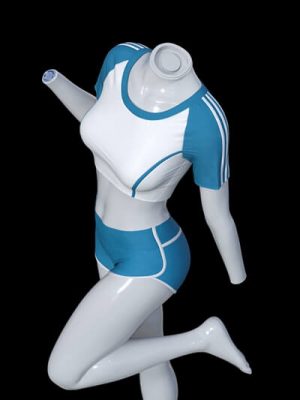 dForce SU Summer Gymnastics Suit for Genesis 9, 8.1, and 8 Female-夏季体操套装为创世纪981，和8名女性