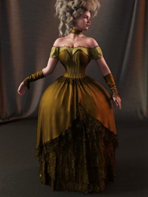 dForce Gown of Fantasy 7 for Genesis 9-为创世纪9设计的幻想7礼服