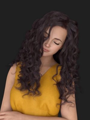 dForce XYZ Adorable Curly Hair for Genesis 9-可爱的卷发为创世纪9